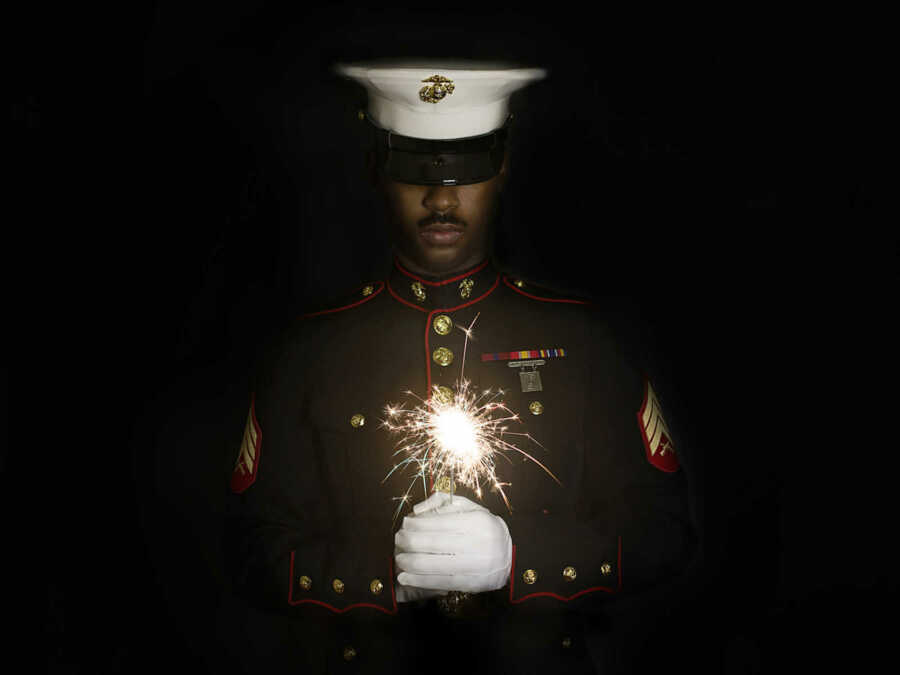 marine holding sparkler