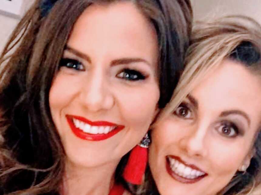 two women smiling in selfie