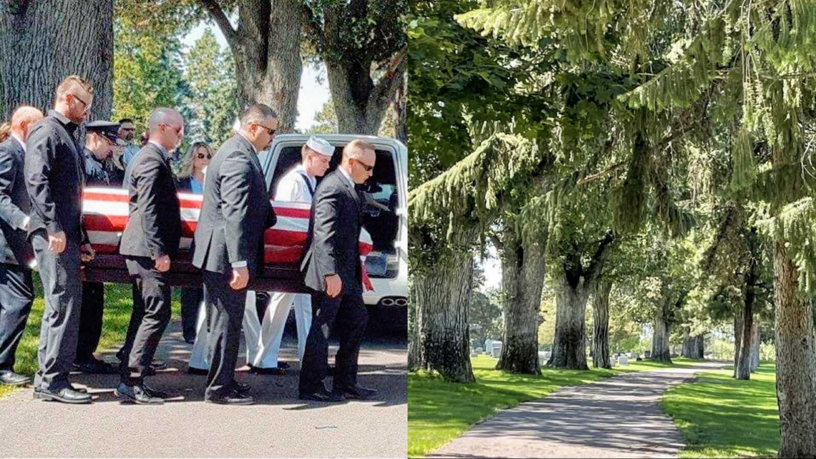 cemetery during and after funeral