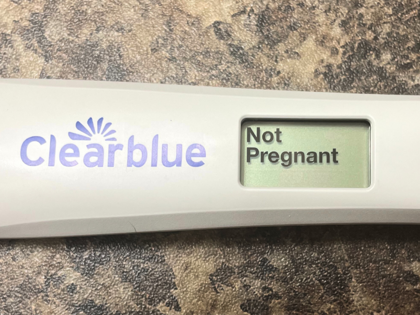 Negative Clearblue pregnancy test